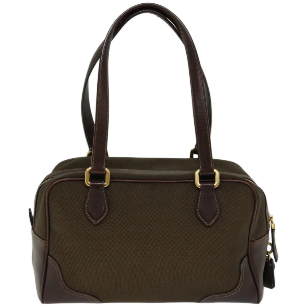 PRADA Mini Boston Bag Boston Bag Canvas Leather Brown Auth hk1091 - Picture 2 of 16